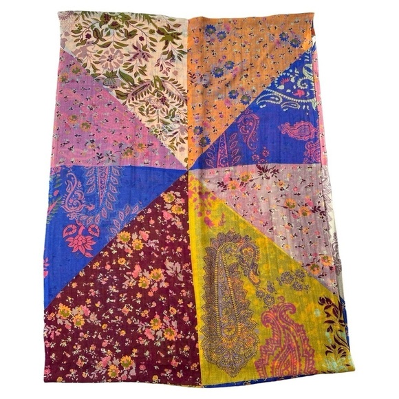 Moksha Anthropologie Luxury 100% Wool Multi Print Infinity Scarf NWT - Picture 3 of 8